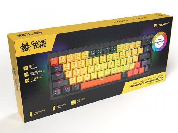 Tracer Klawiatura mechaniczna Gamezone EVO2 HOT SWAP 63 (yellow)