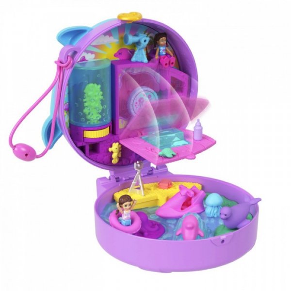 Mattel Zestaw figurek Polly Pocket Akwarium Delfina Zestaw kompaktowy