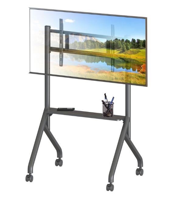 Techly Stojak mobilny TV 55-86cali do 80kg regulowany półka AV