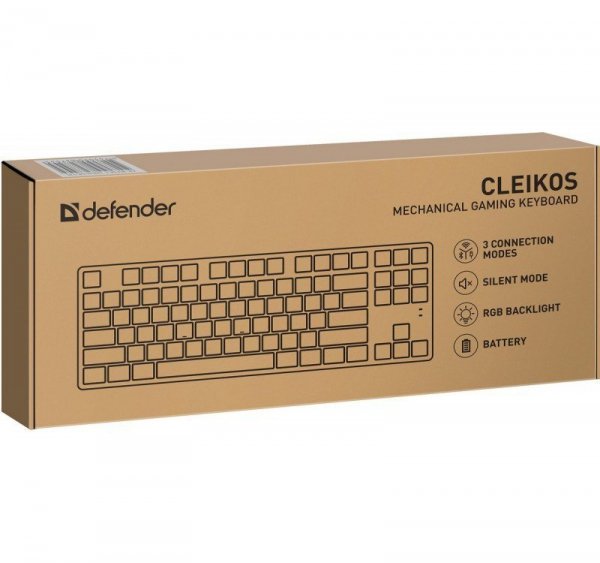 Defender Klawiatura mechaniczna CLEIKOS GK-135 podświetlenie LED Czarna