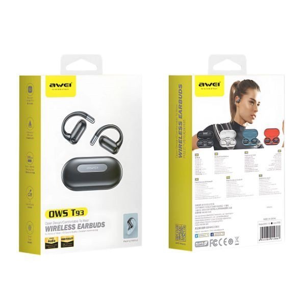 AWEI Słuchawki Bluetooth 5.4 T93 OWS czarne