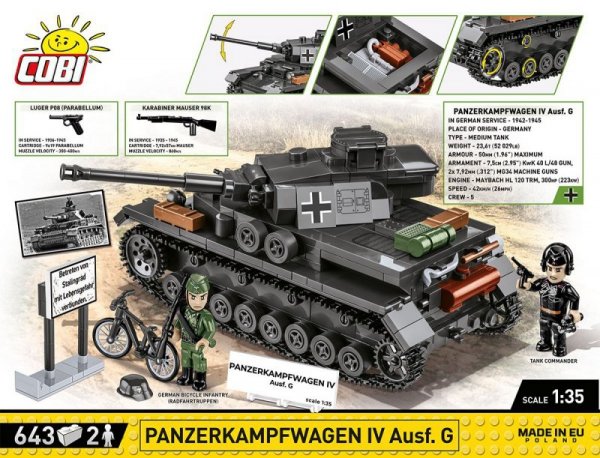 Cobi Klocki Klocki Panzerkampfwagen IV Ausf. G 643 klocków
