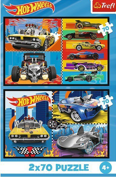 Trefl Puzzle 2x70 elementów Hot Wheels Samochodziki