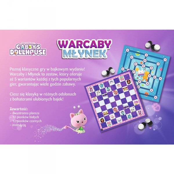 Trefl Gra Warcaby i Młynek Gabi Gabby Dollhouse