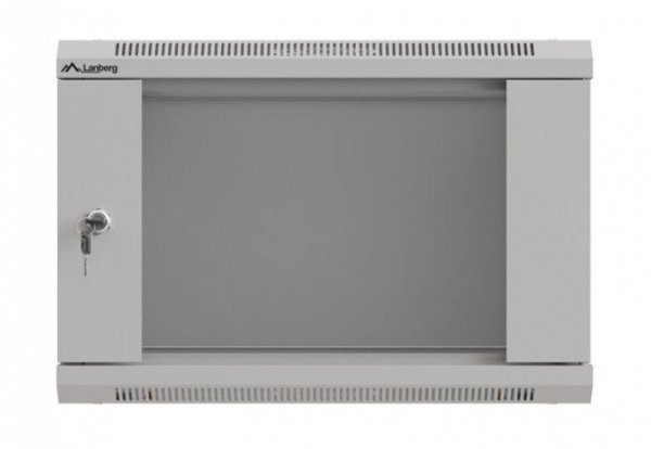 Lanberg Szafa instalacyjna rack wisząca 19&quot; 6U 540x350 szara drzwi przeszklone ( flat pack)