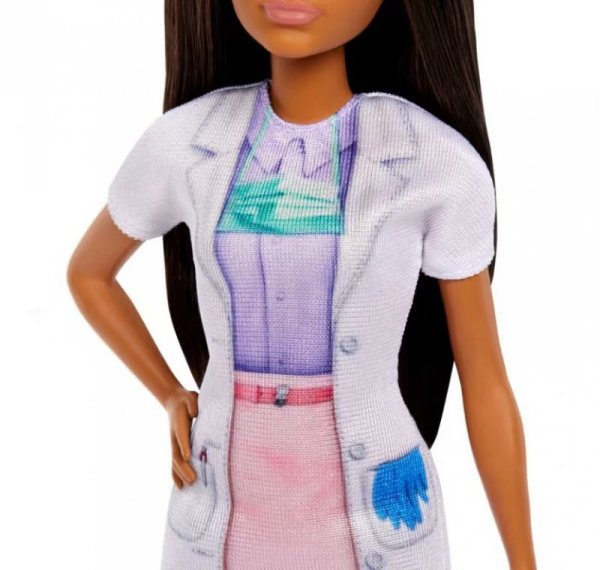 Mattel Lalka Barbie Lekarz Dentystka z pacjentem ciemne włosy