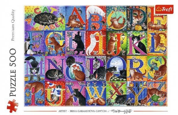 Trefl Puzzle 500 elementów Koci alfabet