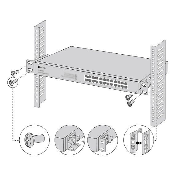 TP-LINK Zestaw montażowy Omada Rack, Screws 22×43.9×42 mm RackMount Kit-19