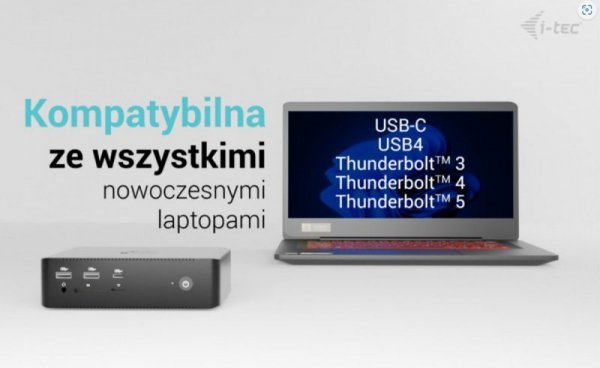 i-tec Stacja dokująca Thunderbolt 5 Quattro Display Docking Station 5x USB 2.5 GLan Power Delivery 140W