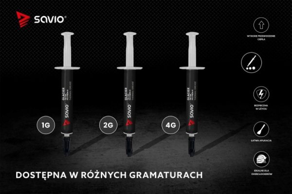 Savio Pasta termoprzewodząca Glacier 14,5 W/mK, 4g TG-04