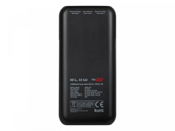 BLOW PowerBank 20WPB20F PD 20W 20000mAh Czarny