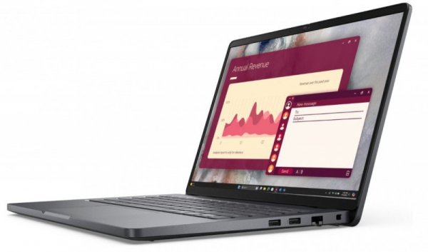 Dell Laptop Dell Pro 14 PC14250 W11P C7 150U/16GB/512GB CL25/FgrPr/FHD IR Cam&Mic/WLAN+BT|14.0 FHD+|BcklKb/3C/65W/3YPS Magnetite