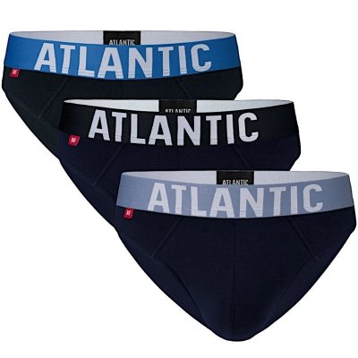 Atlantic 003 3-pak tmavě modré n/g/s Pánské slipy