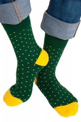 Noviti SB 003 U 06 puntíky zelené Pánské ponožky
