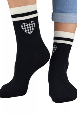 Noviti SB 047 W 01 srdce černé Dámské ponožky