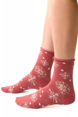 Steven 099 952 sněhové vločky cíhlavé Dámské ponožky