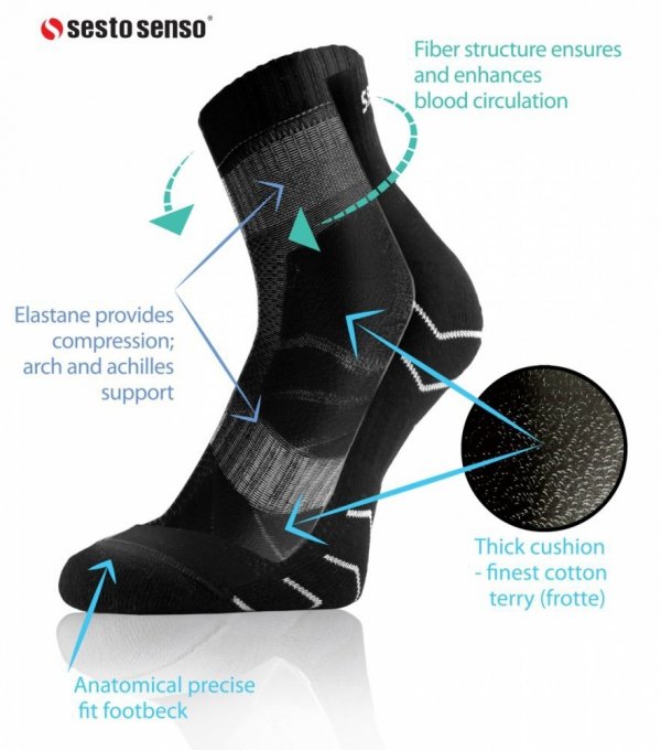 Sesto Senso Frotte Sport Socks černé Ponožky