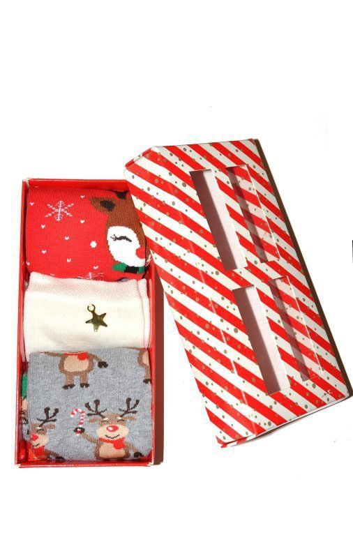 Milena Vánoční krabička dámských ponožek A'3