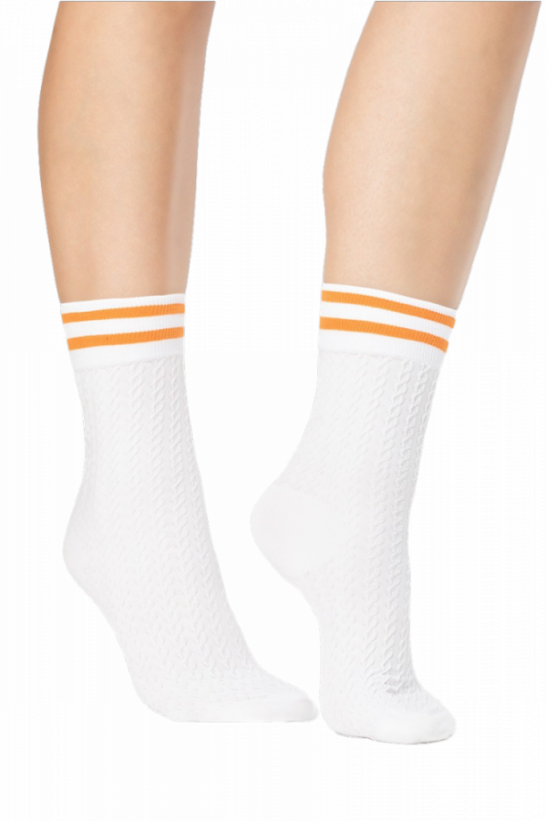 Fiore Player 80 Den White-Orange Dámské ponožky
