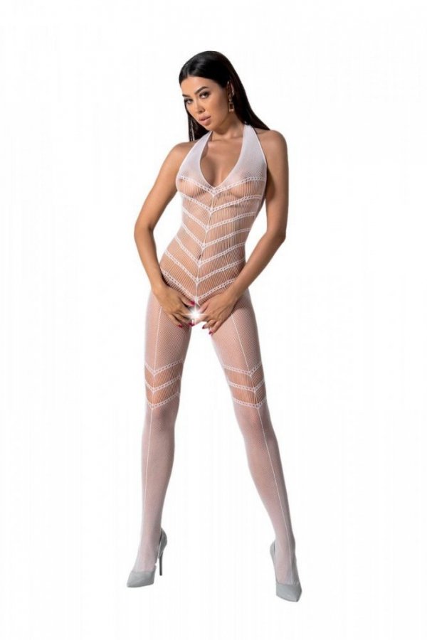 Passion BS100 bílý Bodystocking