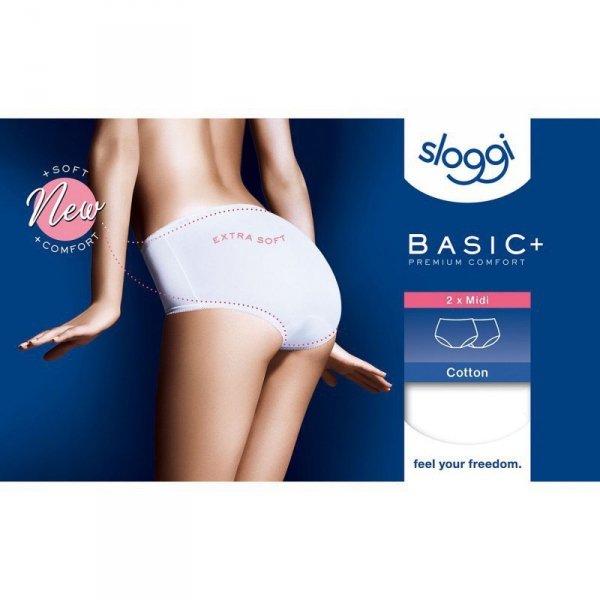 Sloggi Basic Midi 2-pak bílé Kalhotky