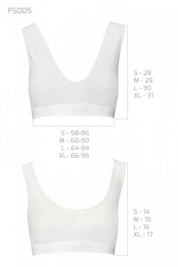 PS005 TOP white biustonosz sportowy