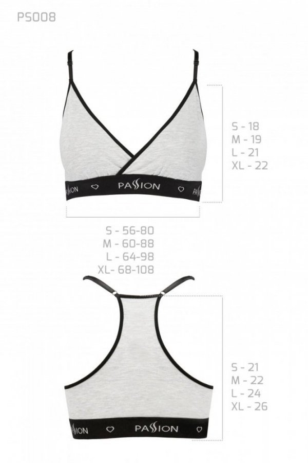 PS008 TOP grey sportowy biustonosz sportowy