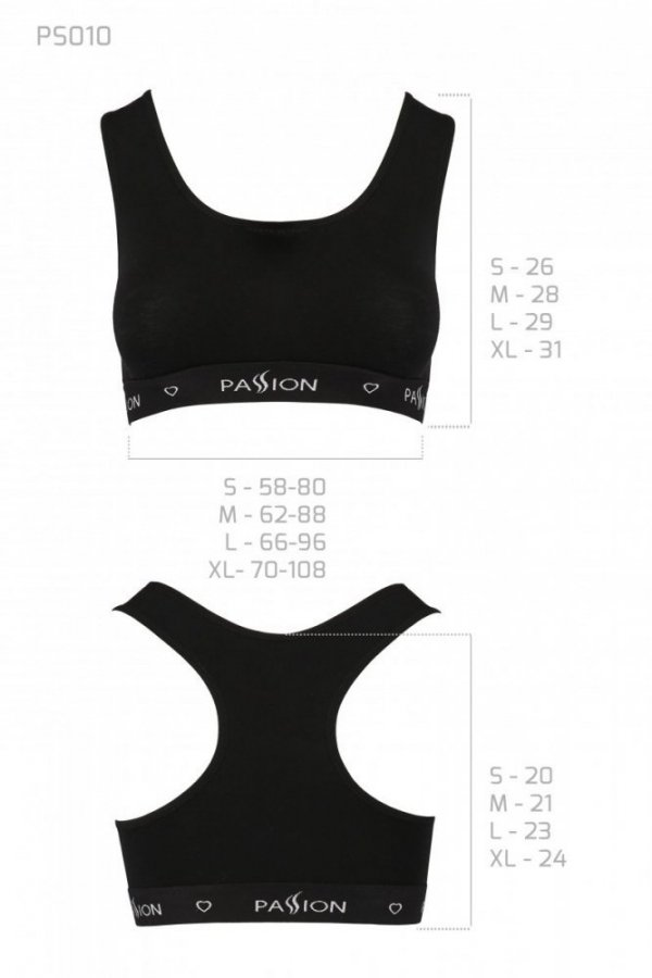 PS010 TOP black biustonosz bawełniany