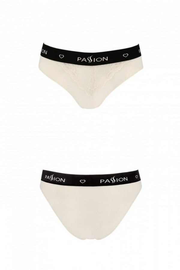 PS001 PANTIES ecru figi bawełniane z koronką