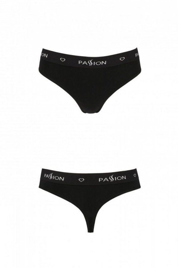 PS009 PANTIES black stringi bawełniane
