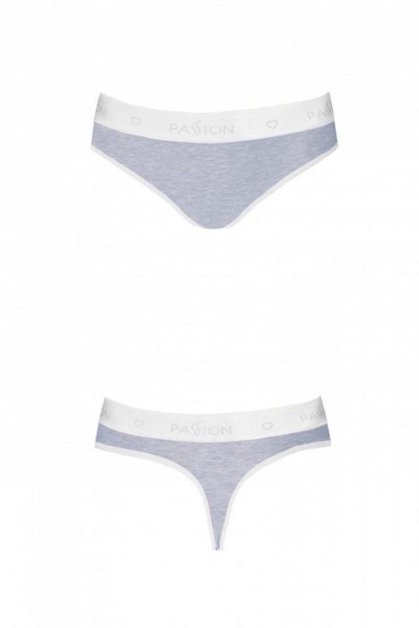 PS012 PANTIES grey stringi bawełniane