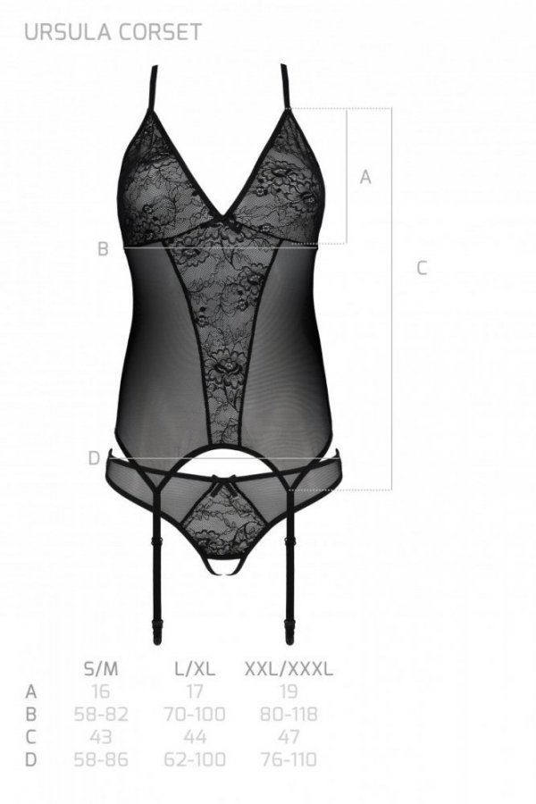 URSULA CORSET Czarny koronkowy gorset