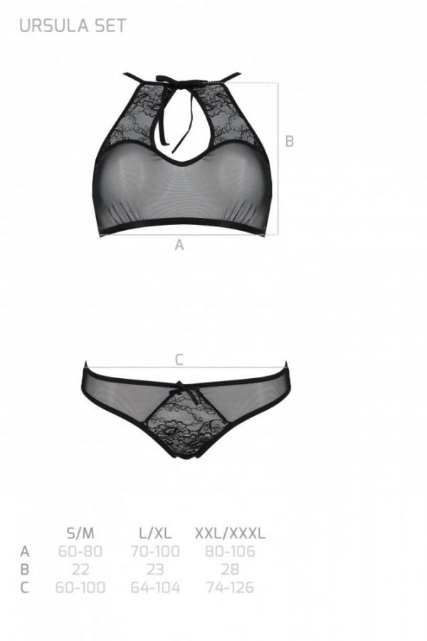 URSULA SET Czarny komplet koronkowej bielizny