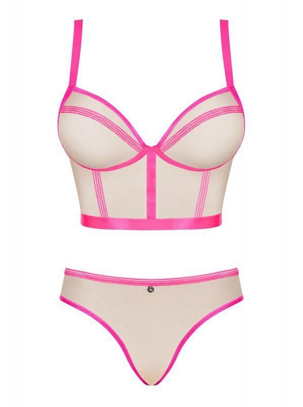 Bielizna-Nudelia top i figi różowe  S/M
