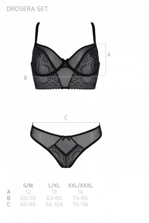 DROSERA SET Czarny zestaw dwuczęściowy