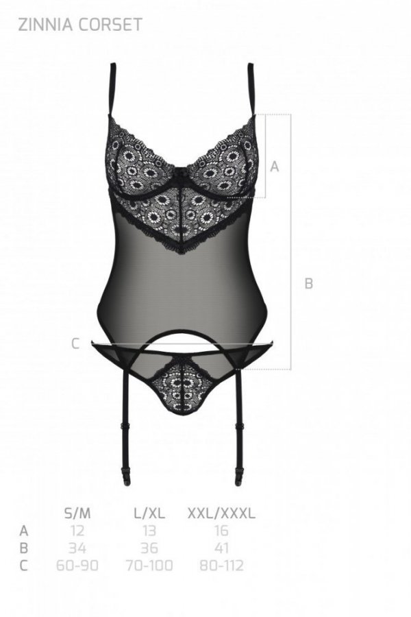 ZINNIA CORSET Czarny gorset