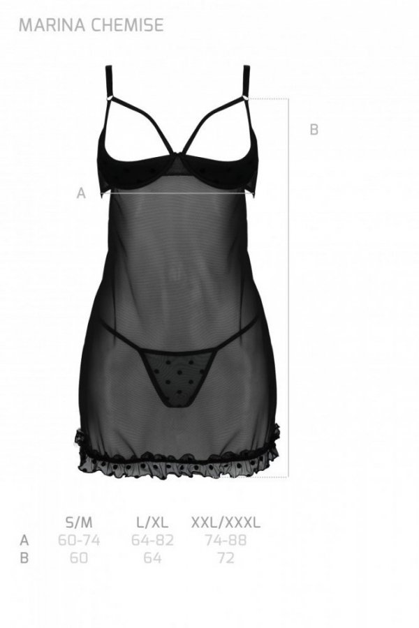 MARINA CHEMISE Czarna koszulka
