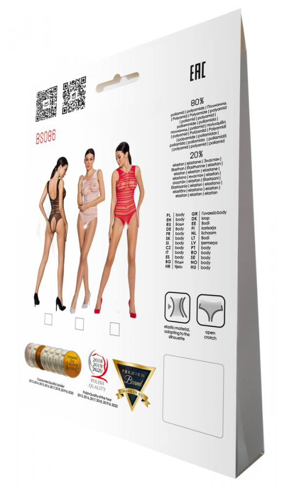 BS086 Bodystocking Czarny