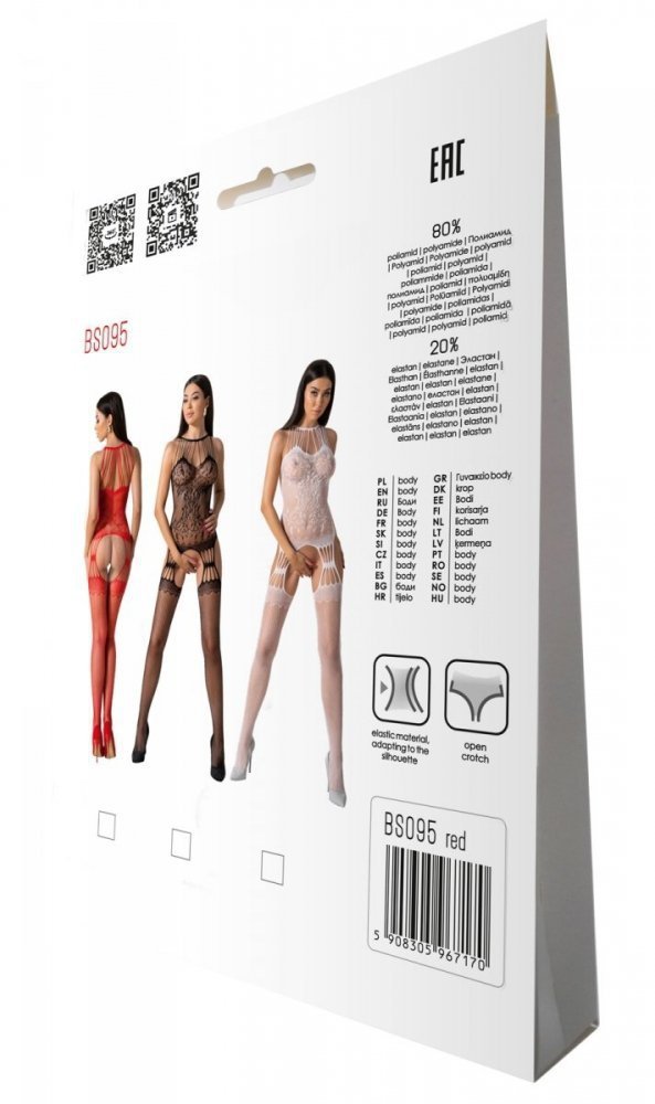 BS095 Bodystocking Czerwony