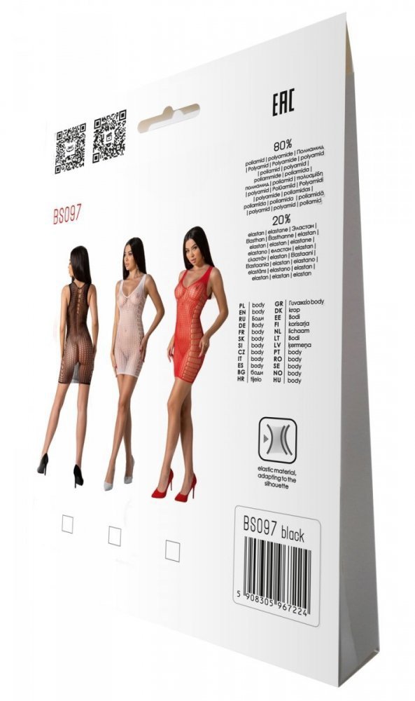 BS097 Bodystocking Czarny