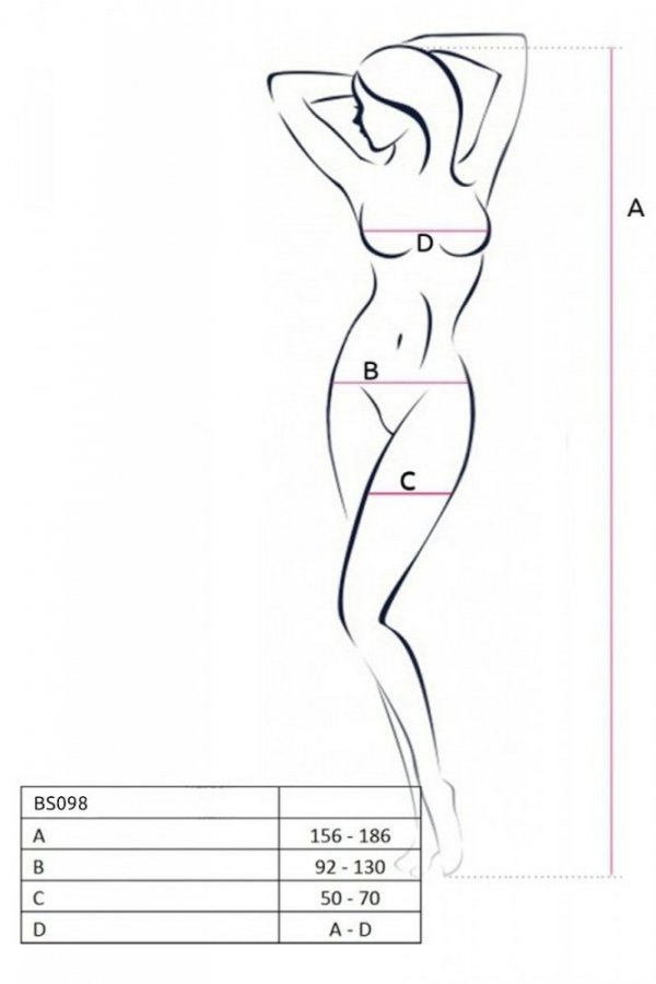 BS098 Bodystocking Czarny