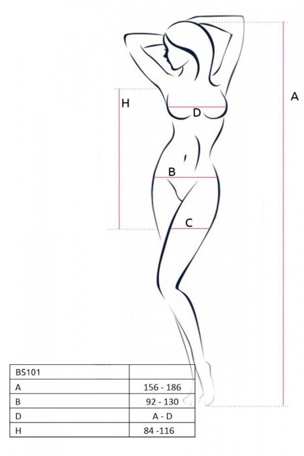 BS101 Bodystocking Czarny