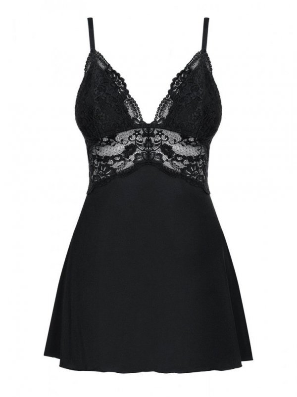 Obsessive 810-BAB-1 black babydoll Koszulka