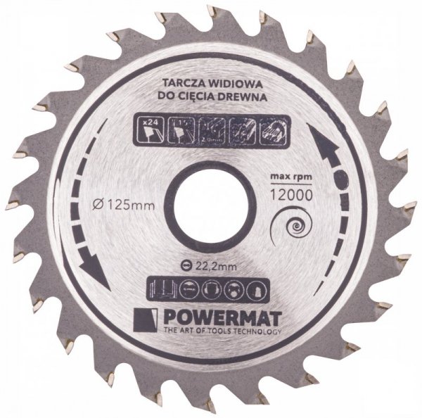 Tarcza widiowa do drewna 125x22.2 24z TDD-125x22.2x24Z