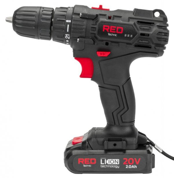 Wkrętarka AKUMULATOROWA Wiertarka LCD 2x Aku 20V Red Technic RTWA0033