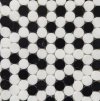 Mozaika z marmuru Bianco Neve & Black Silk - kółka