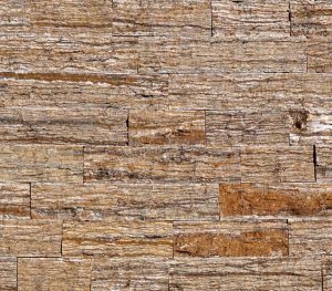 Kamień elewacyjny split pasy z brązowego Trawertynu Ivy Brown gr. 2 cm