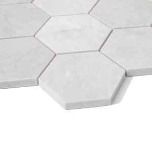 Mozaika z marmuru Ice Grey  heksagon M 