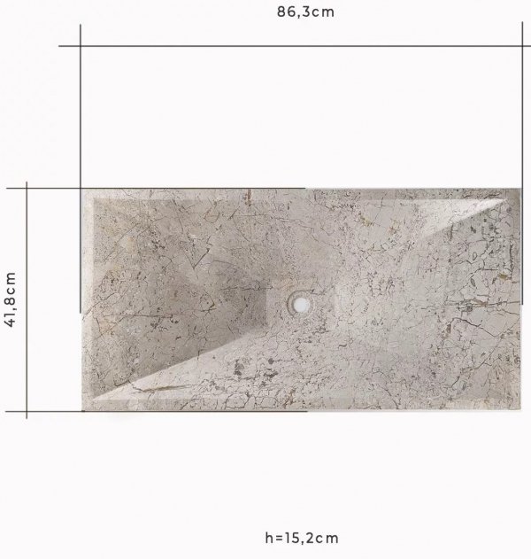 Umywalka z marmuru Tundra Grey