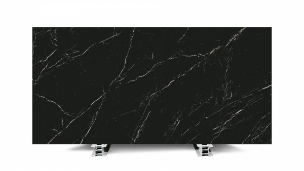 Spiek kwarcowy Nero Marquina, wykończenie naturalne, grubość 2 cm